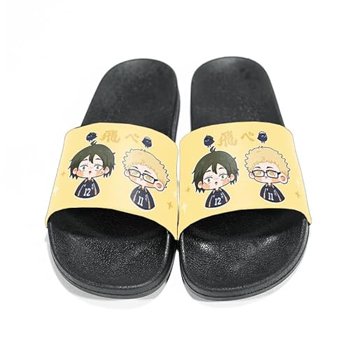 Xianyuee Anime Schuhe Haikyuu Slippers Men Women, Non-Slip Bathroom Shower Slide Sandals Pool Indoor Outdoor Slippers, Anime Schuhe Cosplay Haikyuu Merch von Xianyuee