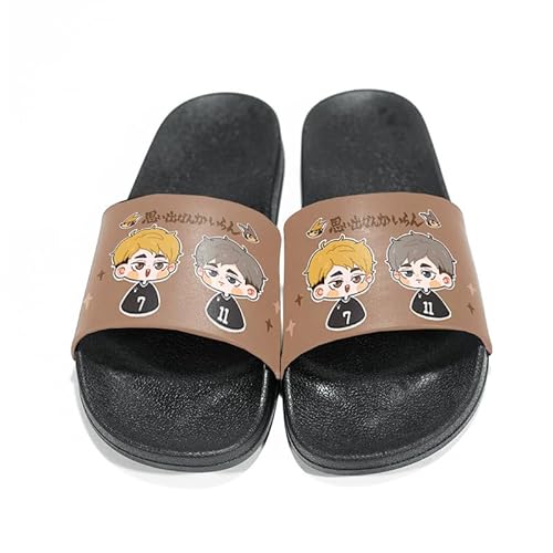 Xianyuee Anime Schuhe Haikyuu Slippers Men Women, Non-Slip Bathroom Shower Slide Sandals Pool Indoor Outdoor Slippers, Anime Schuhe Cosplay Haikyuu Merch von Xianyuee