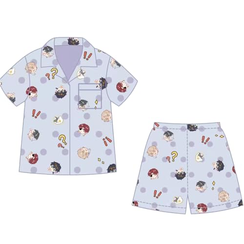 Xianyuee Anime Wind Breaker Schlafanzug Cartoon Cute 2-Teiler Set Sommer Pyjama, Wind Breaker Cosplay Wind Breaker Pyjamas Shorts Hose von Xianyuee