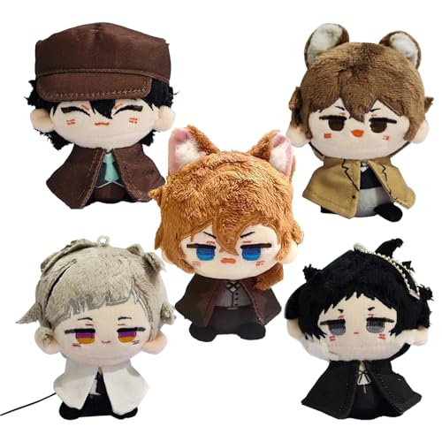 Xianyuee Bungo Stray Dogs Plush Dazai/Chuuya/Atsushi/Ranpo Figur Soft Stuffed Pendant Bag Backpcak Keychain Decoration Collectibles 12CM von Xianyuee