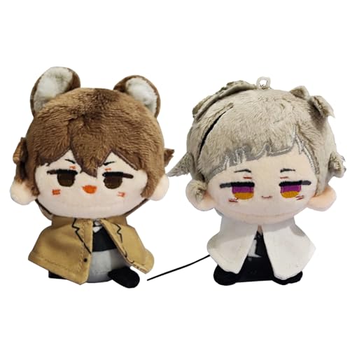 Xianyuee Bungo Stray Dogs Plush Dazai/Chuuya/Atsushi/Ranpo Figur Soft Stuffed Pendant Bag Backpcak Keychain Decoration Collectibles 12CM von Xianyuee