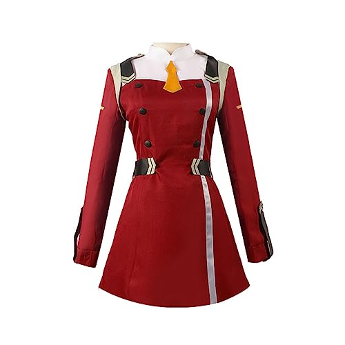 Xianyuee Darling in the Franxx Cosplay Zero Two Cosplay Costume Anime Cosplay Red Uniform Suit Full Set Outfits Halloween Dress Up Party von Xianyuee