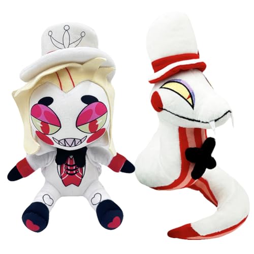 Xianyuee Hazbin Hotel Plush Angel Dust/Lucifer/Charlie/Vox, Hazbin Hotel Figur Soft Stuffed 20-30CM Kissen Sofa Zimmer Home Dekoration Ornamente von Xianyuee