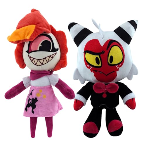 Xianyuee Hazbin Hotel Plush Angel Dust/Lucifer/Charlie/Vox, Hazbin Hotel Figur Soft Stuffed 20-30CM Kissen Sofa Zimmer Home Dekoration Ornamente von Xianyuee