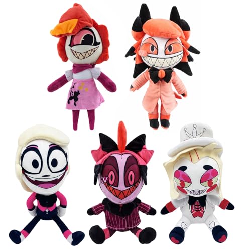 Xianyuee Hazbin Hotel Plush Angel Dust/Lucifer/Charlie/Vox, Hazbin Hotel Figur Soft Stuffed 20-30CM Kissen Sofa Zimmer Home Dekoration Ornamente von Xianyuee