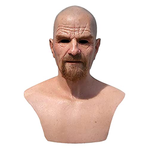 Realistische alte Mann Maske, Realistisches Gesicht Alter Mann Gruselige Erwachsene Latex Maske Gruselige Maske Lustige Masken Professor Maske Halloween Ostern Kostüm Masken von XiaoHuaEr