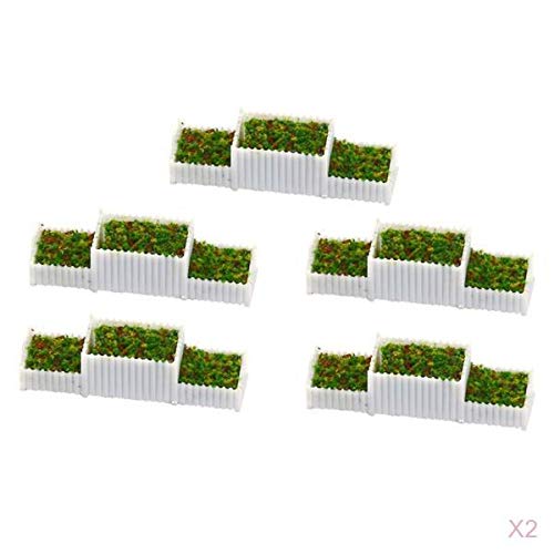 Xiaojikuaipao 10 Stücke Kunststoff N 1/150 E Form Blumenbeete Modell für Parkplatz Landschaft Accs von Xiaojikuaipao