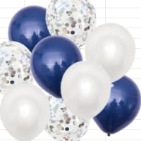 Deko Geburtstag Mann Blau Silber - Happy Birthday Girlande Tortendeko Luftballons und Hängende Wirbel, Glitzer Geburtstagsdeko Banner Herz Folienballon Cupcake Toppers für Junge von Xietaea