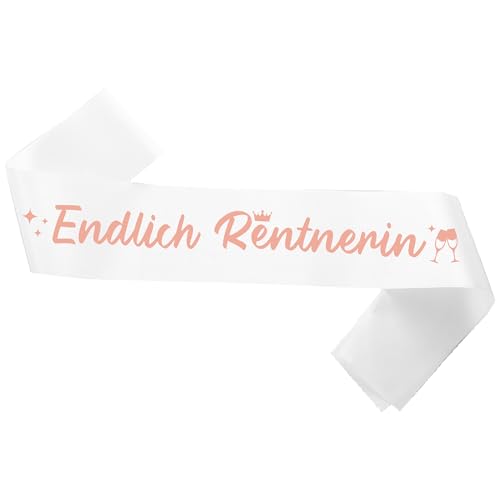 Roségoldene Schärpe Endlich Rentnerin - Schärpe Ruhestand, Happy Retirement Dekoration, Endlich Rentner Schärpe für Frauen Abschiedsfeier Ruhestand Party von Xietaea