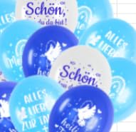 Taufe Deko Luftallons Girlande Junge - 25 Stück Tauf Dekoration mit Meine Taufe Banner und Ballons, Weiß Blau Luftballon für Konfirmation Baby Shower Kommunion Babyparty von Xietaea