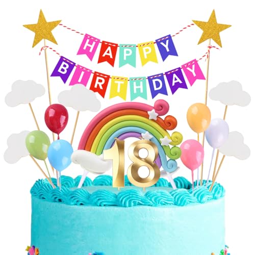 18th Geburtstags Kuchen Topper Birthday Torten Dekoration Geburtstag Kuchendeko Gold Zahl 18 Kerzen Tortendeko Set Regenbogen Ballon Wolke Sterne für Mädchen Jungen Geburtstags Party Supplies 18th Geburtstags Kuchen Topper Birthday Torten Dekoration Geburtstag Kuchendeko Gold Zahl 18 Kerzen Tortendeko Set Regenbogen Ballon Wolke Sterne für Mädchen Jungen Geburtstags Party Supplies von Xihuimay