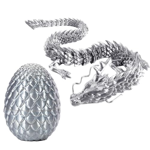 Dragon Egg, Drachenei Mit Drache, Mystery Dragon Egg, 3D Drachen Zappelspielzeug, Artikulierte Figurendekoration Mit Ei, Abnehmbares Drachenschuppen-Ei, Voll Bewegliches Kristall-Drachenei-Spielzeug von Xiixuuj