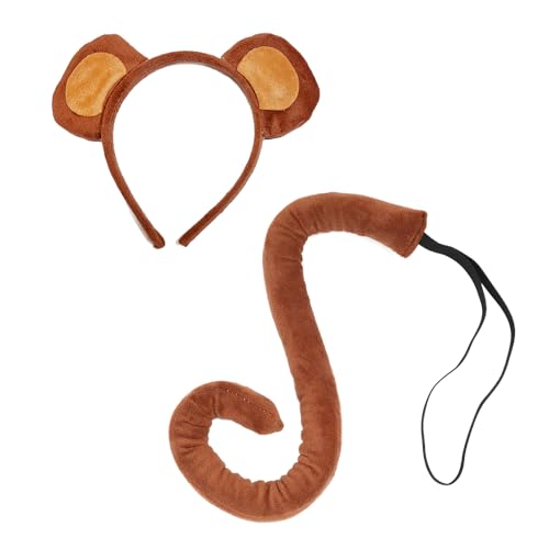 Xijobido Affen Ohren Und Schwanz Set,Stirnband Set - Für Mädchen Karneval Halloween Kostüm Cosplay Xijobido Affen Ohren Und Schwanz Set,Stirnband Set - Für Mädchen Karneval Halloween Kostüm Cosplay von Xijobido