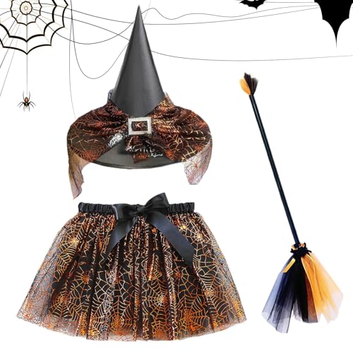Xijobido Halloween Hexenkostüme für Kinder | Kinder Hexen Kostüm Zubehör Mit Und Rock - Halloween Cosplay Kostüm Set mit elastischem für Mottoparty Fotoshow Maskerade Bühnenshow Xijobido Halloween Hexenkostüme für Kinder | Kinder Hexen Kostüm Zubehör Mit Und Rock - Halloween Cosplay Kostüm Set mit elastischem für Mottoparty Fotoshow Maskerade Bühnenshow von Xijobido