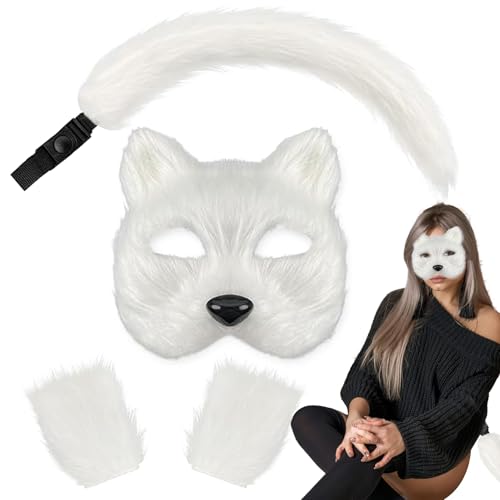 Xijobido Tierkostüm für Mädchen, pelziges Cosplay, Stirnband, verstellbare Träger, realistische Ausrüstung mit Handschuhen für Maskottchen, Performance, Fotoshooting, Cosplay, Event, Schulspiel Xijobido Tierkostüm für Mädchen, pelziges Cosplay, Stirnband, verstellbare Träger, realistische Ausrüstung mit Handschuhen für Maskottchen, Performance, Fotoshooting, Cosplay, Event, Schulspiel von Xijobido