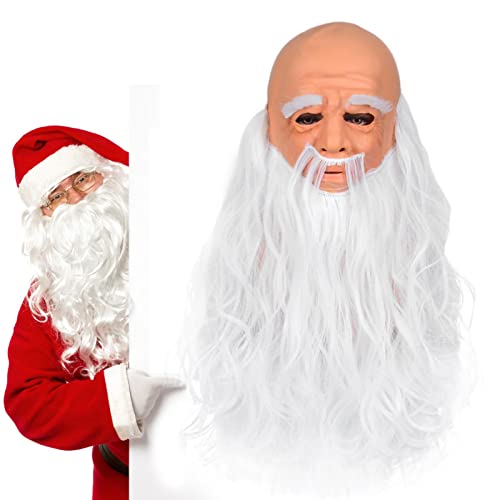 Ximan Weihnachtsmaske, realistische Weihnachtsmann-Maske, Weihnachtsmann-Maske, Overhead-Maske, für Kostüme, Weihnachten, Party, Kostüme von Ximan