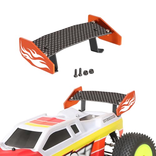 XinGeeek 1/18 RC Heckflügel Kohlefaser RC Heckflügel Kompatibel mit LOSI 1/18 Mini-T 2.0 RC Truck Upgrades (Orange) von XinGeeek