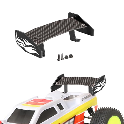 XinGeeek 1/18 RC Heckflügel Kohlefaser RC Heckflügel Kompatibel mit LOSI 1/18 Mini-T 2.0 RC Truck Upgrades (Schwarz) von XinGeeek