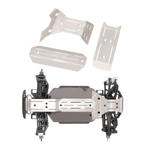 XinGeeek Edelstahl Chassis Armor Set Front & Rear Skid Plate Guard for Traxxas Mini Maxx RC Upgrade Parts von XinGeeek