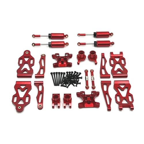 XinGeeek RC Aluminiumteile für 1/16 SCY 16101 16102 16103 für JJRC C8805 RC Cars Upgrade Modifikation Teile Ersatz Zubehör (rot) von XinGeeek