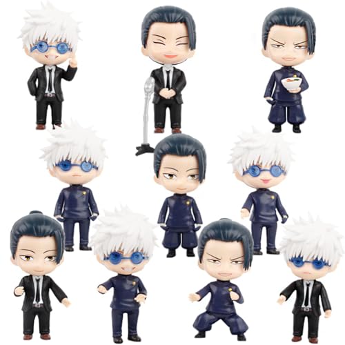 10pcs Gojo Satoru Anime Figuren Geto Suguru Figur 10cm Action Figures Statue Modell Ornamente Desktop Dekoration Collection von Xinchangda