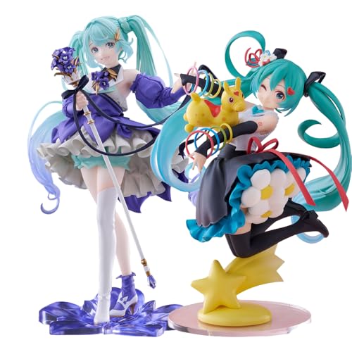 2PCS Miku Figur Statue Miku Action Figur Modell Anime Girl Figuren Miku Skulptur, Lila Kleid Hand Mikrofone Standing Position Modell PVC Sammlerstücke Desktop Ornamente Dekoration Geschenk 2PCS Miku Figur Statue Miku Action Figur Modell Anime Girl Figuren Miku Skulptur, Lila Kleid Hand Mikrofone Standing Position Modell PVC Sammlerstücke Desktop Ornamente Dekoration Geschenk von Xinchangda