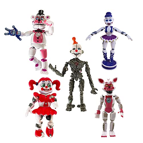 FNAF Figur, Bewegliche Cartoon Game Charaktere Figuren FNAF Actionfiguren Sammelfigur, Kuchendekoration, 14 cm, 5 Stück von Xinchangda