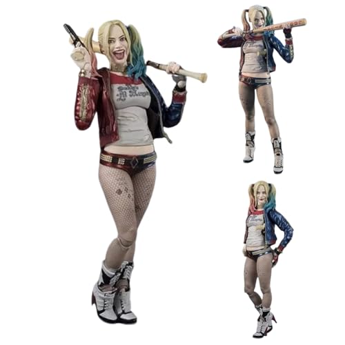 Harley Figur Wechselbares Gesicht Bewegliche Anime Figur Statue 19cm Joker Lady Harley Actionfigur Sammlerstücke Desktop Dekoration Geschenk für Fans von Xinchangda