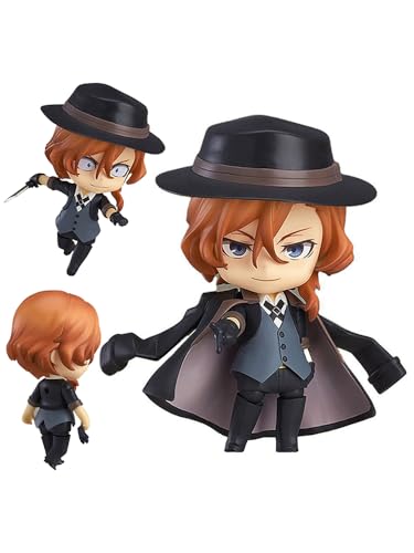 Nakahara Chuuya Figur 10 cm Bungo Stray Dogs bewegliche Action-Figuren, austauschbares Zubehör, Figur, Anime-Statue, Desktop-Kollektion, Geschenke für Fans von Xinchangda