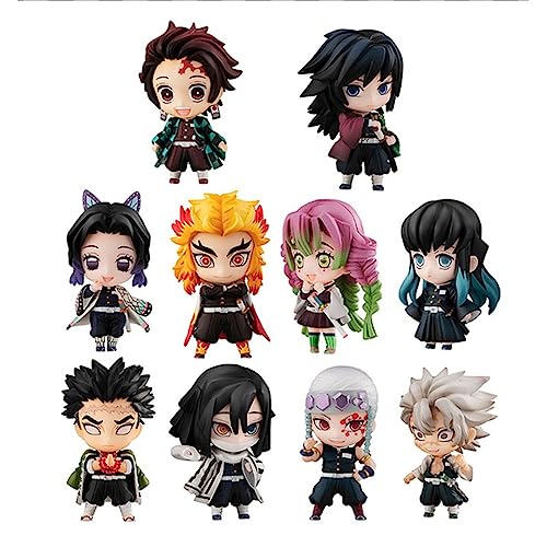 Uzui Tengen Figuren, Tomioka Giyuu Anime Figur Statuen 10er Set PVC Anime Action Figur Home Tortendekoration 6cm von Xinchangda