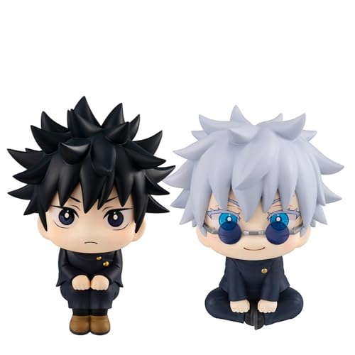 Xinchangda 2pcs Gojo Satoru Look up Figure Fushiguro Megumi Figur 10cm Anime Cake Topper Collectible Actionfiguren Geburtstagsgeschenk für Fans von Xinchangda