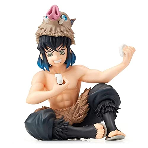 Xinchangda Anime Figurine Hashibira Inosuke Figur Nudel-Stopper ESS-Reis Sitzendes Modell PVC Anime Statue Sammlung Actionfiguren Desktop Ornamente Geburtstagsgeschenk von Xinchangda