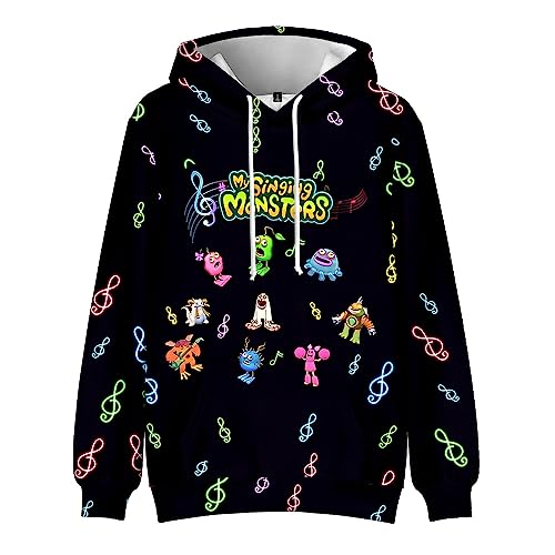 Xinchangda Anime Hoodie, My singing monsters Cosplay Pullover Unisex Paar lässig Sport Sweatshirt Cartoon Charaktere Hoodie für Jungen Mädchen von Xinchangda