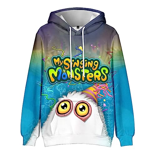 Xinchangda Anime Hoodie, My singing monsters Cosplay Pullover Unisex Paar lässig Sport Sweatshirt Cartoon Charaktere Hoodie für Jungen Mädchen von Xinchangda