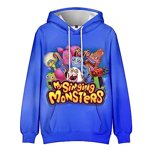 Xinchangda Anime Hoodie, My singing monsters Cosplay Pullover Unisex Paar lässig Sport Sweatshirt Cartoon Charaktere Hoodie für Jungen Mädchen von Xinchangda