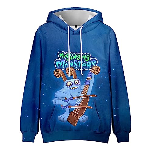 Xinchangda Anime Hoodie, My singing monsters Cosplay Pullover Unisex Paar lässig Sport Sweatshirt Cartoon Charaktere Hoodie für Jungen Mädchen von Xinchangda