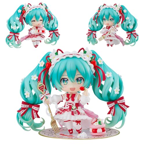 Xinchangda Anime Miku Figur Bewegliches und Austauschbares Zubehör Actionfiguren 10cm PVC Statue Sammlung Figurine Ornamente Desktop Dekoration Geschenk für Fans von Xinchangda