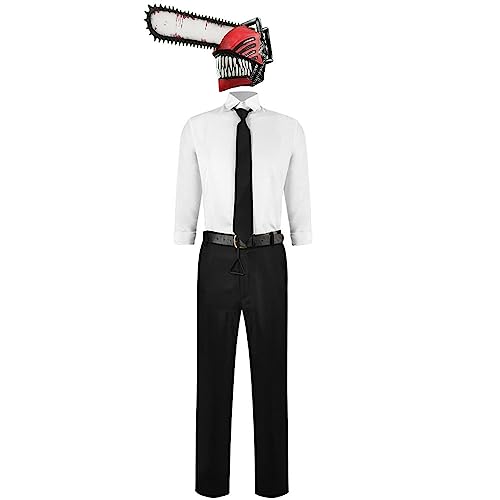 Xinchangda Chainsaw Man Anime Cosplay Kostüm für Halloween Weihnachten Karneval Party Uniformen Full Set, Kettensägenmann Denji Cosplay Outfit von Xinchangda