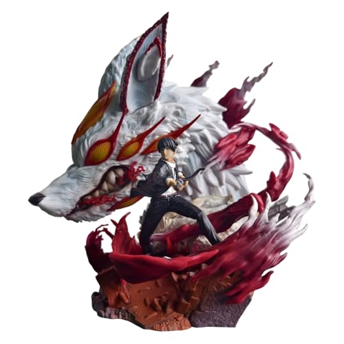 Xinchangda Chainsaw Man Anime Figuren Hayakawa AKI Figur 26cm Fighting Position Actionfiguren Statue Ornamente Desktop Dekoration Sammlerstücke für Fans von Xinchangda