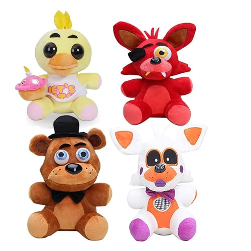 Xinchangda Chica/Foxy der Pirat/Braunbär/Lolbit FNAF Plüschtier Niedlich Fünf Nächte Spiel Plushies Fnaf Kinder Spielzeug Stofftier Puppe Xmas Geburtstag Kinder Geschenk von Xinchangda