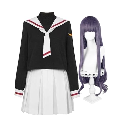 Xinchangda Daidouji Tomoyo Cosplay Kostüm Outfit Kinomot Matrosenuniform Set Li Syaoran Anime Cosplay Halloween Kostüm Komplettes Set Verkleidung Party Kostüm von Xinchangda