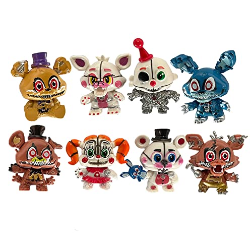 Xinchangda FNAF Figuren-Set, Fünf-Nacht-Spiel, abnehmbar, leuchtend, Foxy-Schwester-Standort, Horror-Statue, Modell mit Beleuchtung, 6 Stück von Xinchangda