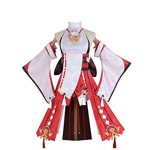 Xinchangda Hu Tao Cosplay Kostüm Anime Spiel Raiden Ei/Yae Miko/Kamisato Ayaka/Yun Jin Cosplay Kostüm Uniform Anzug mit Perücke Halloween Karneval Outfits für Frauen von Xinchangda