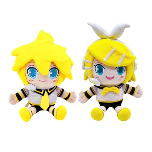 Xinchangda Kagamine Rin Weiche Figur Anime Stofffigur Kagamine Len Kissen Cartoon Charakter Weiches Kissen Home Sofa Dekoration Sammlerstücke von Xinchangda