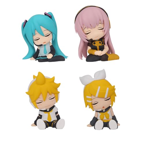 Xinchangda Miku-Figuren, Anime-Miku-Figuren, Statuen, PVC, Anime-Actionfigur, Ornamente, Geschenke für Fans, 9 cm, 4 Stück / 6 Stück von Xinchangda