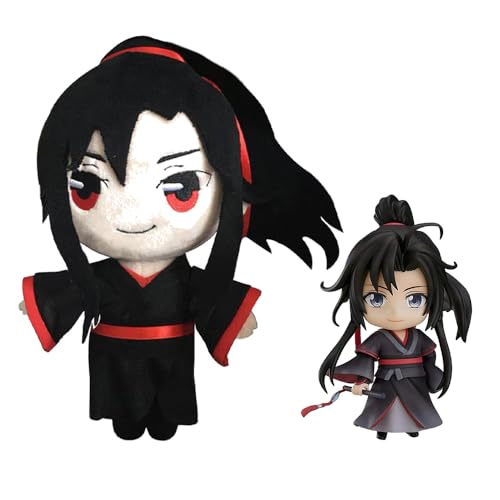 Xinchangda Mo Dao Zu Shi Figuren + Plushies Set Anime Wei Wu Xian Action Figur Bewegliches Wechselbares Gesicht PVC Sammelmodell, 10cm+25cm von Xinchangda