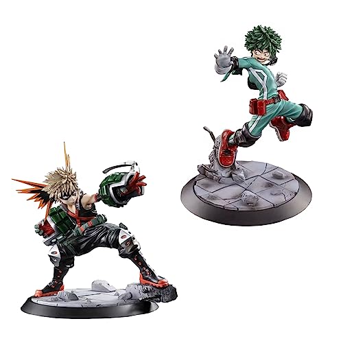 Xinchangda My Hero Academia 2 Stück Anime Midoriya Izuku/Bakugō Katsuki Figuren, 17 cm PVC Statue Modell mit Landschaftsdekor, Sammlermodelle, Ornamente und Spielzeug von Xinchangda