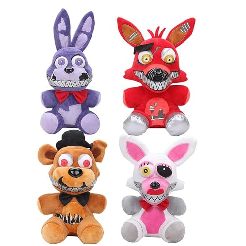 Xinchangda Nightmare Bonnie Foxy Mangle and Phantom Foxy FNAF Plüschtier Niedlich Five Nights Spiel Plushies Fnaf Kinder Spielzeug Stofftier Puppe Xmas Geburtstag Kinder Geschenk von Xinchangda