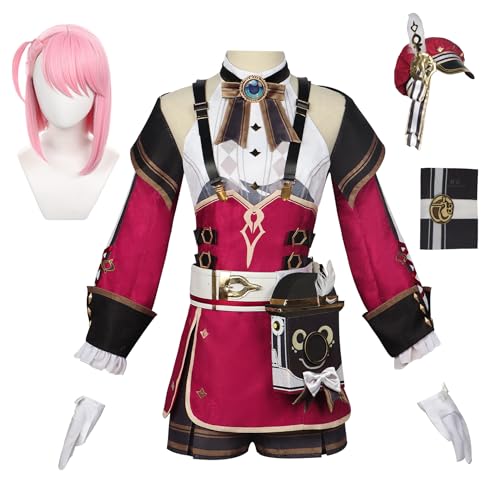 Xinchangda Rock/Charlotte/Kaedehara Kazuha Cosplay Kostüm-Set Gaming-Peripheriegeräte Anime Cosplay Halloween Outfit Frau Karneval Party Anime Kleidung für Erwachsene von Xinchangda