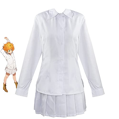 Xinchangda The Promised Neverland Emma Cosplay Kostüm Anime Norman White Shirt Pants Uniform Outfits Halloween Karneval Party Kostüm für Damen Herren, Emma, M von Xinchangda